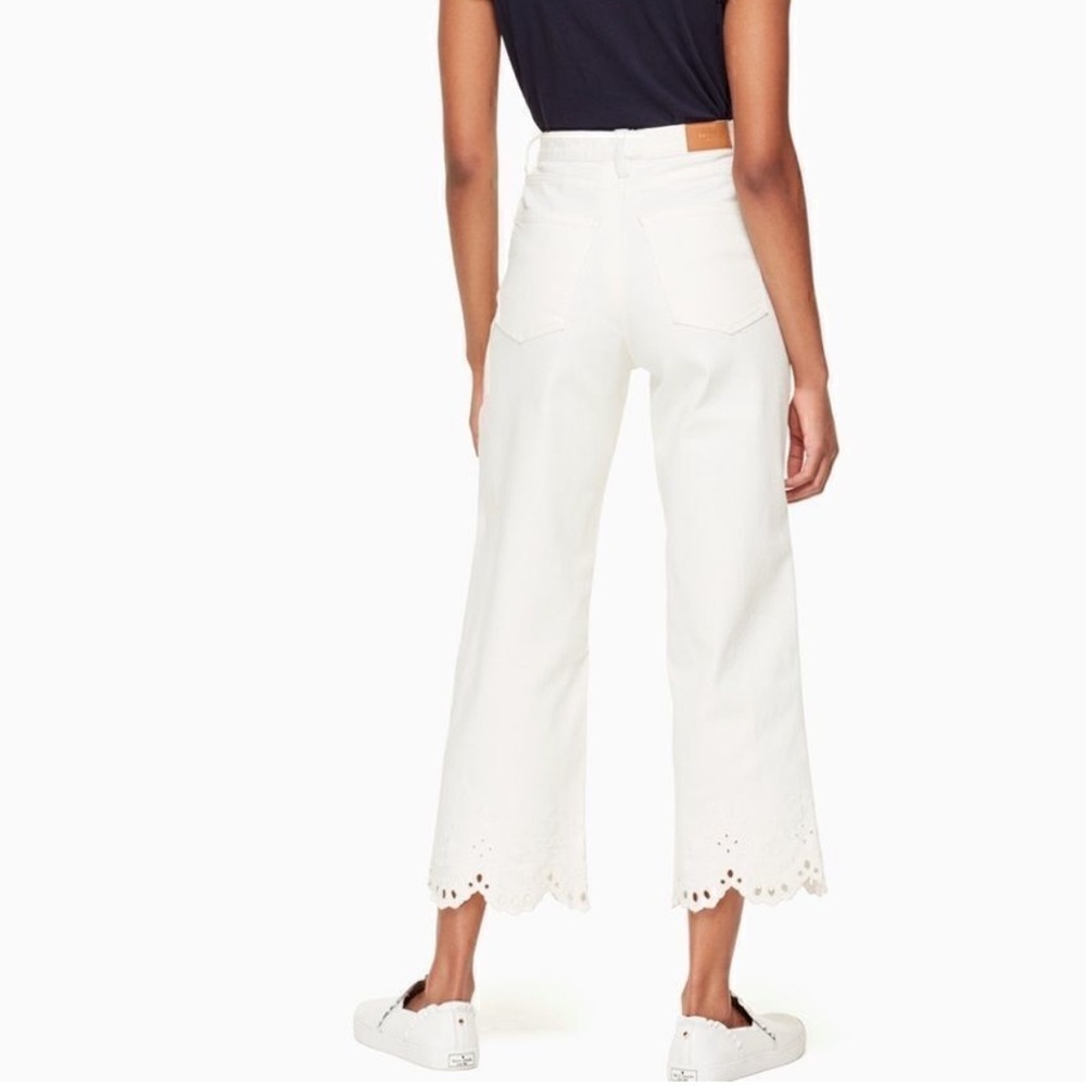 KATE SPADE PREPPY BROOME STREET CUTWORK DENIM ANKLE JEANS 26 - Picture 2 of 16